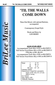 Til the Walls Come Down Three-Part Mixed choral sheet music cover Thumbnail